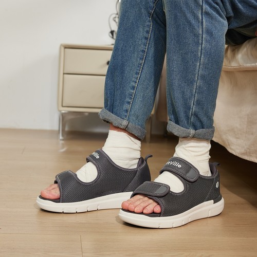 FitVille Diabetiker Sandalen Herren Orthopädische Verstellbare Gesundheitsschuhe - Bild 16 von 64