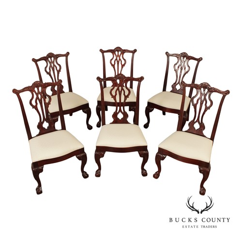 Thomasville Chippendale Style Set of Six Mahogany Dining Chairs