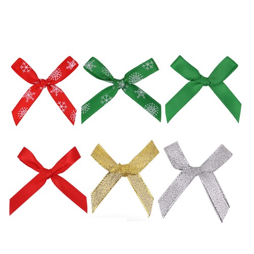 150 Mini Xmas Ribbon Bows 4cm Pre-Tied Christmas Gift Tree Wreath Decor - Picture 9 of 15