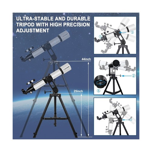 Telescopes for Adults Astronomy, 90mm Aperture 700mm Refractor Telescopes for... - Picture 5 of 8