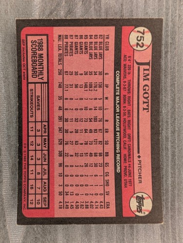 1989 Topps Baseball Card Singles 691+ - Mix & Match cards to save up to 40%! - Picture 90 of 140