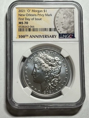 2021 O Morgan Silver Dollar 100th Anniversary $1 NGC MS70 FDOI box coa