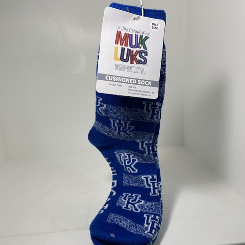 Calcetines Muk Luks Gameday Universidad de Kentucky Azul Blanco W7-13/M6-12 - Imagen 1 de 3
