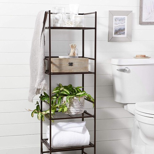 Standing Storage Iron Tower Shelf Shelving Unit Rack Laundry Kitchen Bathroom US - Picture 2 of 6