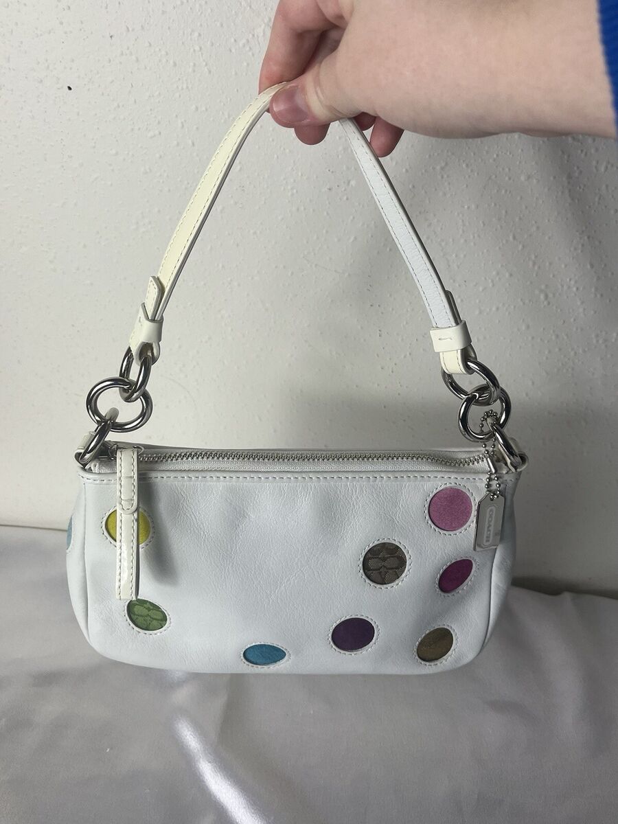Coach Polka dot White Leather Shoulder Bag J05Q-3677 | eBay Coach Polka dot White Leather Shoulder Bag J05Q-3677 | eBay