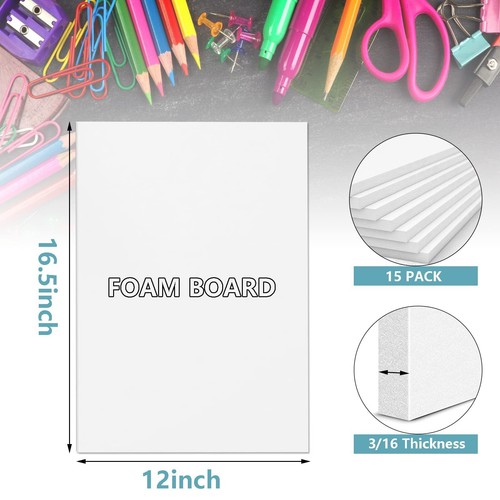 30 Pack White Foam Board for Projects 12 x 16.5Inch Foam Core Baking Board Ma... - Picture 2 of 7
