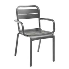 Grosfillex UT115002 Cannes Charcoal  Indoor/Outdoor Stacking Chair  - 16 Per Set