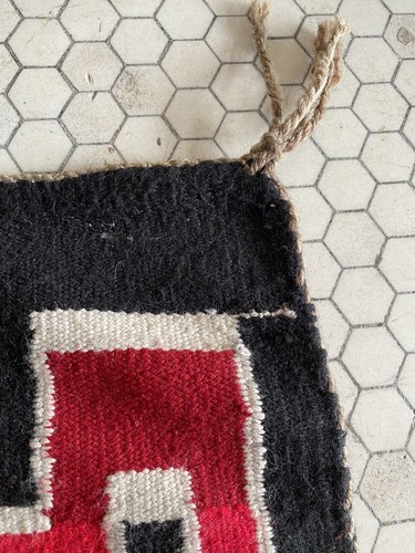 Vintage Navajo Rug native american indian Pictorial KEENO Name Weaving 28x34 - Picture 8 of 14