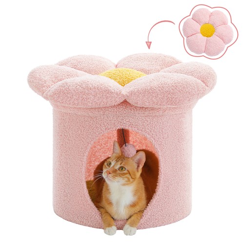 Casa condominio PAWZ Road Cat Tower con cama de percha superior en forma de flor grande para gatito - Imagen 13 de 53