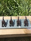 Cast Iron Dog Tail slate Coat or Lead Hooks Heavyweight Wall Mounted 30cm x 12cm