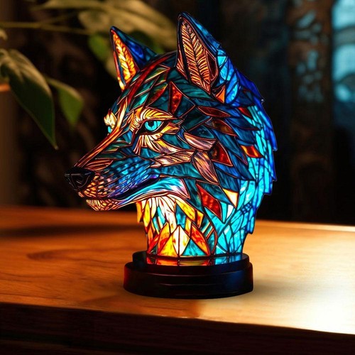 Animal Table Lamp Series Stained Glass Stained Night Light Retro Desk - Picture 10 of 28