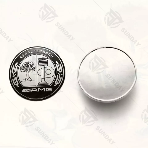 Affalterbach Front Hood 3D Apple Tree Badge For AMG Emblem Chrome Black Adhesive - Picture 5 of 5