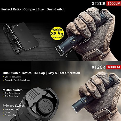 Klarus XT2CR Taktische Taschenlampe 1600 1600 Taschenlampe Lumen CREE XHP35 HD E4 Wiederaufladbar 08011b Klarus XT2CR Taktische Taschenlampe 1600 1600 Taschenlampe Lumen CREE XHP35 HD E4 Wiederaufladbar 08011b