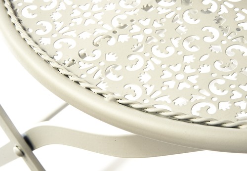 Kobolo Gartenstuhl Metallstuhl Dekoklappstuhl nostalgisch Metall antique cream - Bild 5 von 7