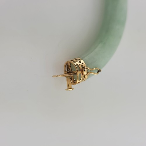 Wonderful 14k Gold & Jadeite / Jade Bangle Bracelet China - Picture 6 of 11