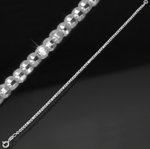 925 ECHT SILBER *** Glitzer Kugel Armband 2,4 mm / 19 cm Armkette Kugelkette - Bild 1 von 3