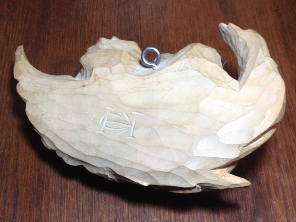 Hand carved wooden Charob Signed 