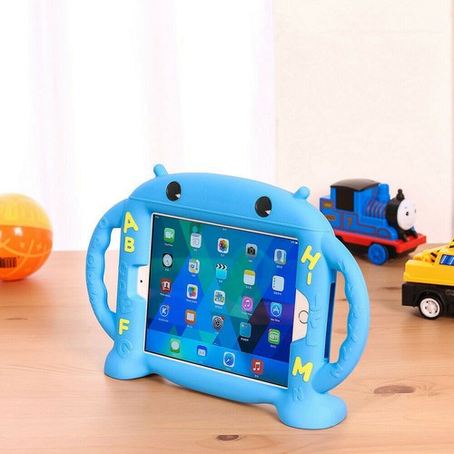 For iPad Mini 2 3 4 Pro 5th Kids Silicone Rubber Cover Cartoon Robot Stand Case - Picture 8 of 24