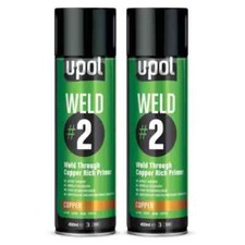 2 x UPOL WELD#2 Weld Through Copper Rich Aerosol 450ml U-POL WELDC/AL
