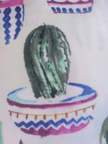 Fiesta Cactus Outdoor Fabric~Green Pink Blue Yellow~Joann~2.5 yards x 54" W - Picture 3 of 7