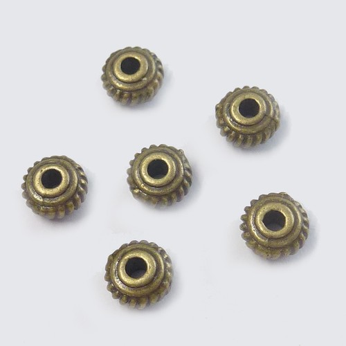 Metallperlen Rondelle 4,5 mm Farbe Messing antik 150 Perlen nenad-design AN373 - Bild 2 von 17