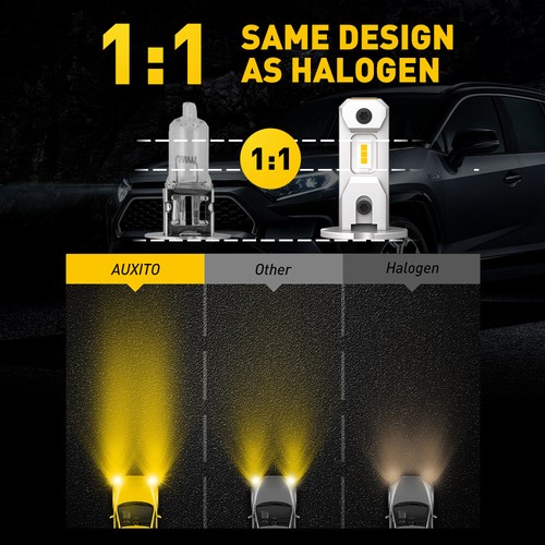 New 2X AUXITO H3 LED 3000K Yellow 3000K High Power LED Fog Light Driving Bulb AU - Picture 3 of 10