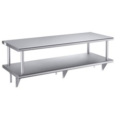 24"W x 60"L Stainless Steel Commercial Kitchen Pass-Through Shelf with Overshelf