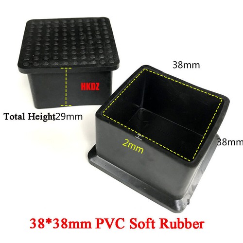 Square PVC Rubber Chair Ferrules Anti-Scratch Floor Protector Table Feet Leg Cap - Picture 15 of 30
