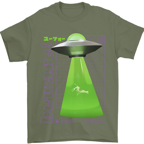 Alien Abducted Cow UFO Farmer Farming Mens T-Shirt 100% Cotton - Picture 29 of 106