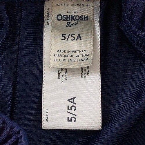 OshKosh B'gosh Boys Mesh Athletic Shorts Navy Drawstring Elastic Waist 5 New - Picture 4 of 4