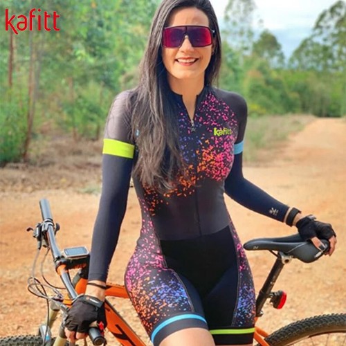 Women's Long Sleeve Cycling Jersey Casual Suit Mountain Bike Clothing Jumpsuit - Picture 41 of 45