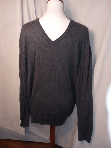 Mens XL Gray Sweater V Neck All Cotton Old Navy Brand Real Measurements Below - Picture 10 of 12