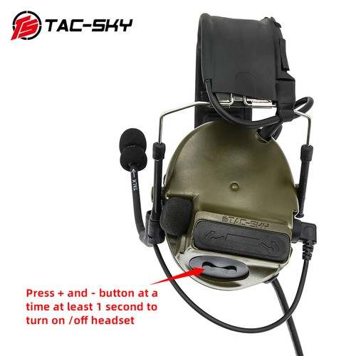 TAC-SKY Tactical COMTAC III Noise-Reduction Pickup Headset FG Green C3 Headphone - Picture 11 of 12