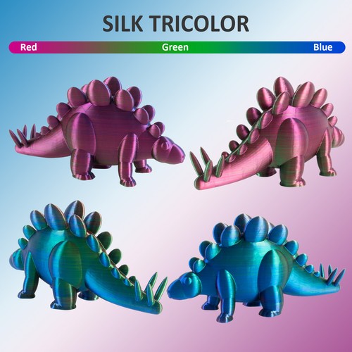 Filamento de impresora 3D Geeetech Silk PLA 1 kg 1,75 mm seda rojo y verde y azul 3 colores mezclados - Imagen 3 de 9