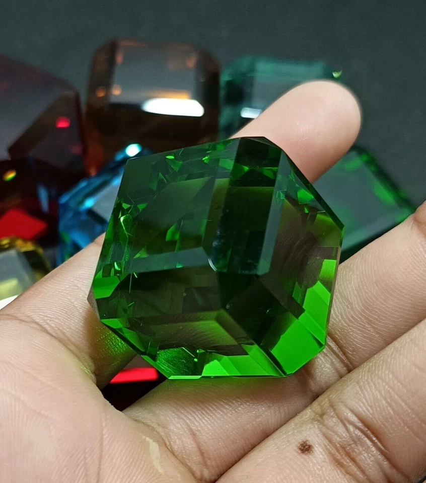 Cubo CORTADO Suelto Natural 257.90 Ct Topacio VERDE Brasileño Certificado EGL A++Piedra Preciosa Foto 3 de 4