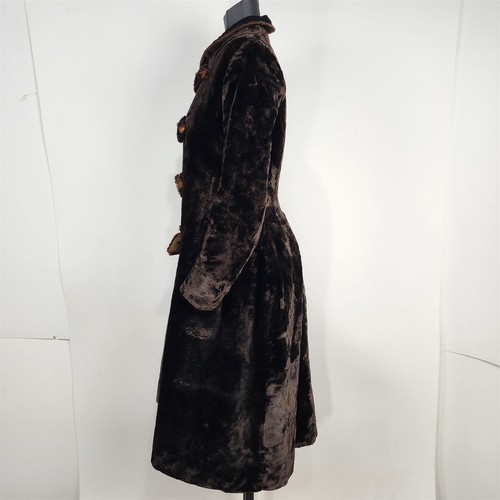 Chaqueta Abrigo Vintage Imitación Piel Marrón Oscuro Marrón Suave Columpio Cierre Palanca - Imagen 9 de 18