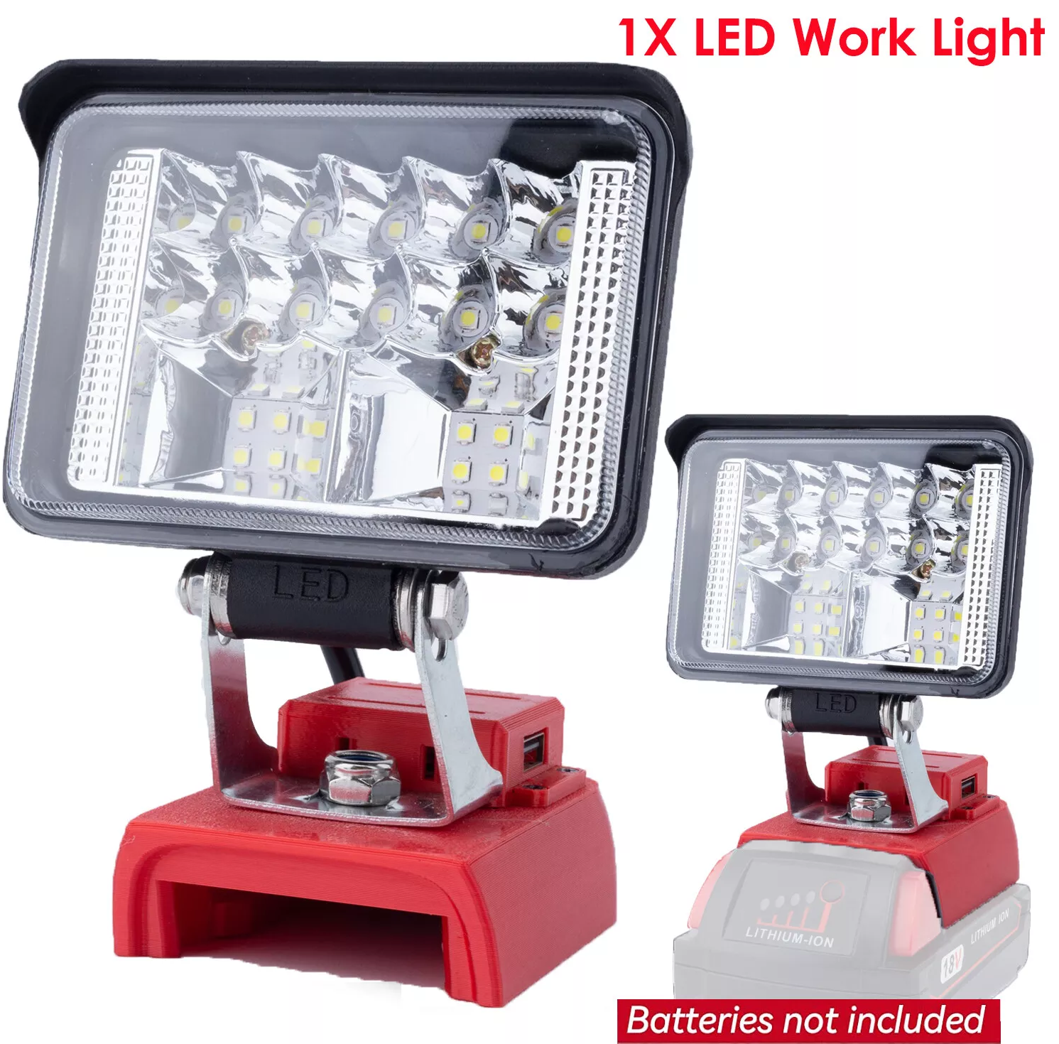 Wireless LED Work Light for Milwaukee M---18 18V Battery w/USB Cordless Outdoor