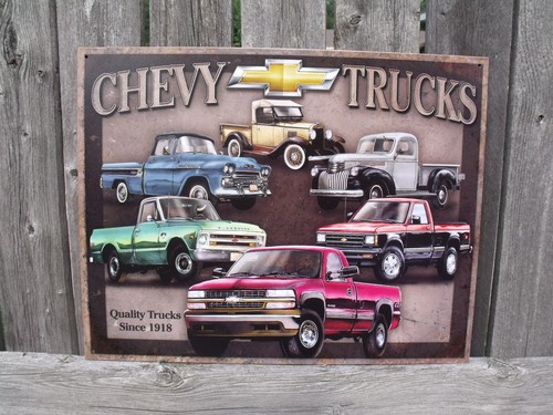 Sign Chevrolet Classic Truck Since 1918 Vintage Metal Nostalgic New - Picture 4 of 5