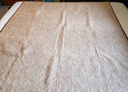 Handmade Finished Quilt 62x81 Ribbon Twist Green Red Browns Christmas Completed - Picture 11 of 11