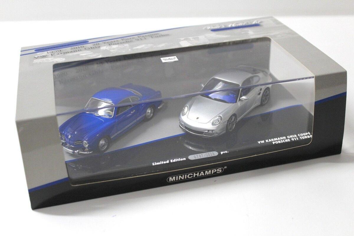 Minichamps 1:43 20 years 2 Car Set Porsche 911 Turbo & VW