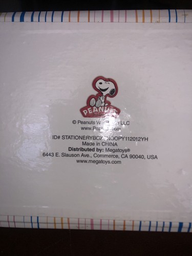SET OF 2 SNOOPY STATIONERY BOX FOLDABLE Snaps Together With Metal Snap With Lid - Picture 4 of 4