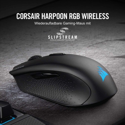 Corsair Harpoon Gaming Maus Kabellos RGB Wiederaufladbar Optisch 10.000 DPI LED - Bild 6 von 12