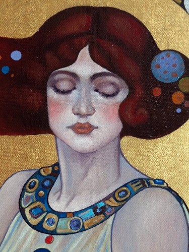 paintings on canvas, handmade, golden style Gustav Klimt, oil painting, original - Picture 10 of 11