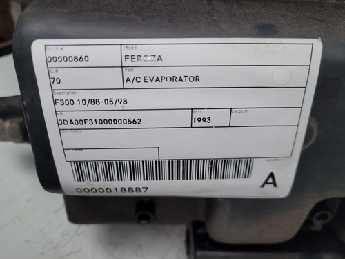 DAIHATSU FEROZA A/C EVAPORATOR F300 10/88-09/93 - Picture 3 of 3
