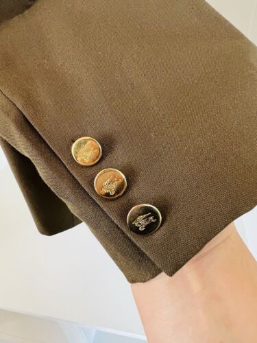 Vintage Burberry Blazer Herren Olivgrün Wolle Sport Mantel Zweireiher Xxl - Bild 13 von 19