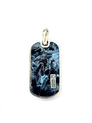 David Yurman Pietersite XL 35MM Dog Tag Sterling Pendant D.Y. 925