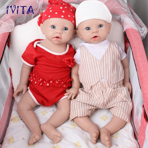 19"Cute Boy or Girl Reborn Baby Doll Full Body Silicone Real Touch Xmas Gifts - Picture 2 of 5