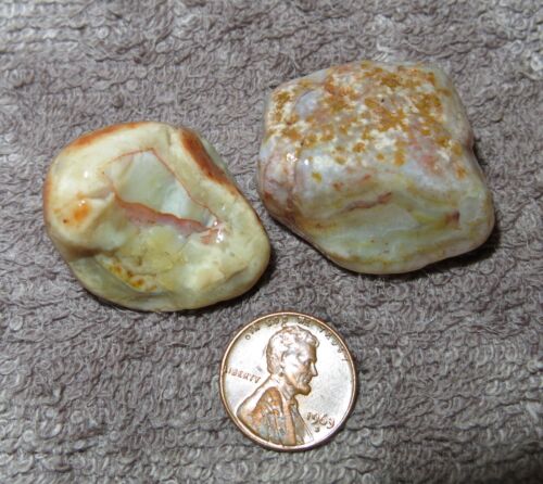 Lake Superior Agate Rough/Raw x2 Agates 1.7 oztw U34 - Picture 3 of 5
