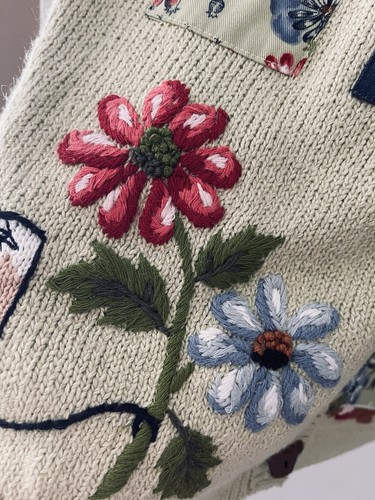 Chaleco Jardín MARISA CHRISTINA Verde Talla L Algodón Ramie Bordado Botones Nuevo con Etiquetas - Imagen 3 de 16