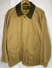 Timberland Weathergear Work Field Barn Jacket Zip Lining Leather Collar Men  s L